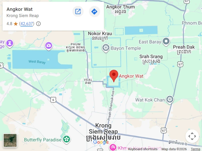 Angkor Wat location map
