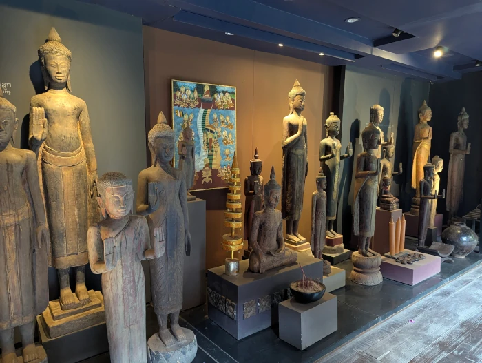Buddhist mudras and symbolic artwork at Theam's Gallery