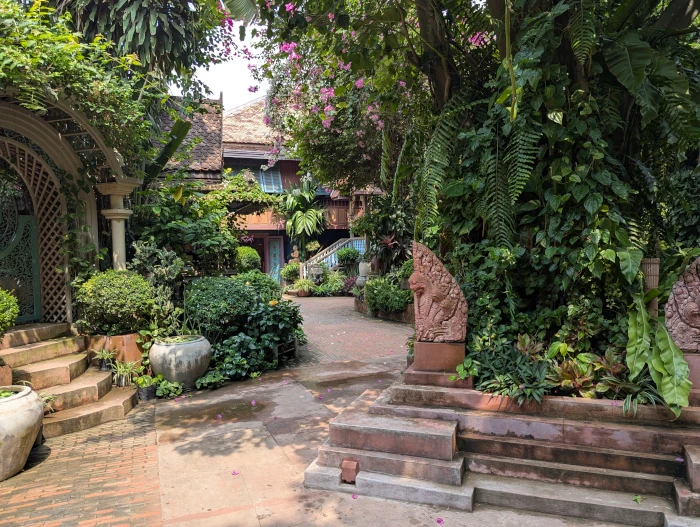 Outdoor spaces and traditional wooden structures at Theam's Gallery