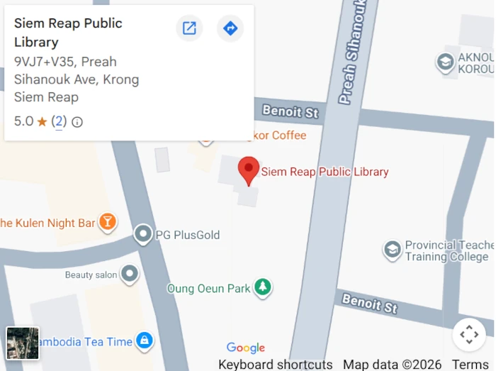 Library location Siem Reap map