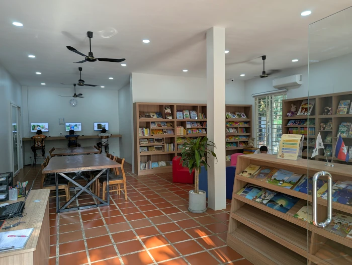 Main reading room in the Siem Reap Public Library