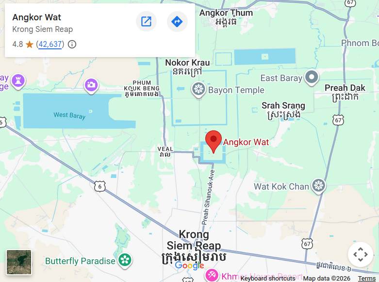 Map Directions To Angkor Wat