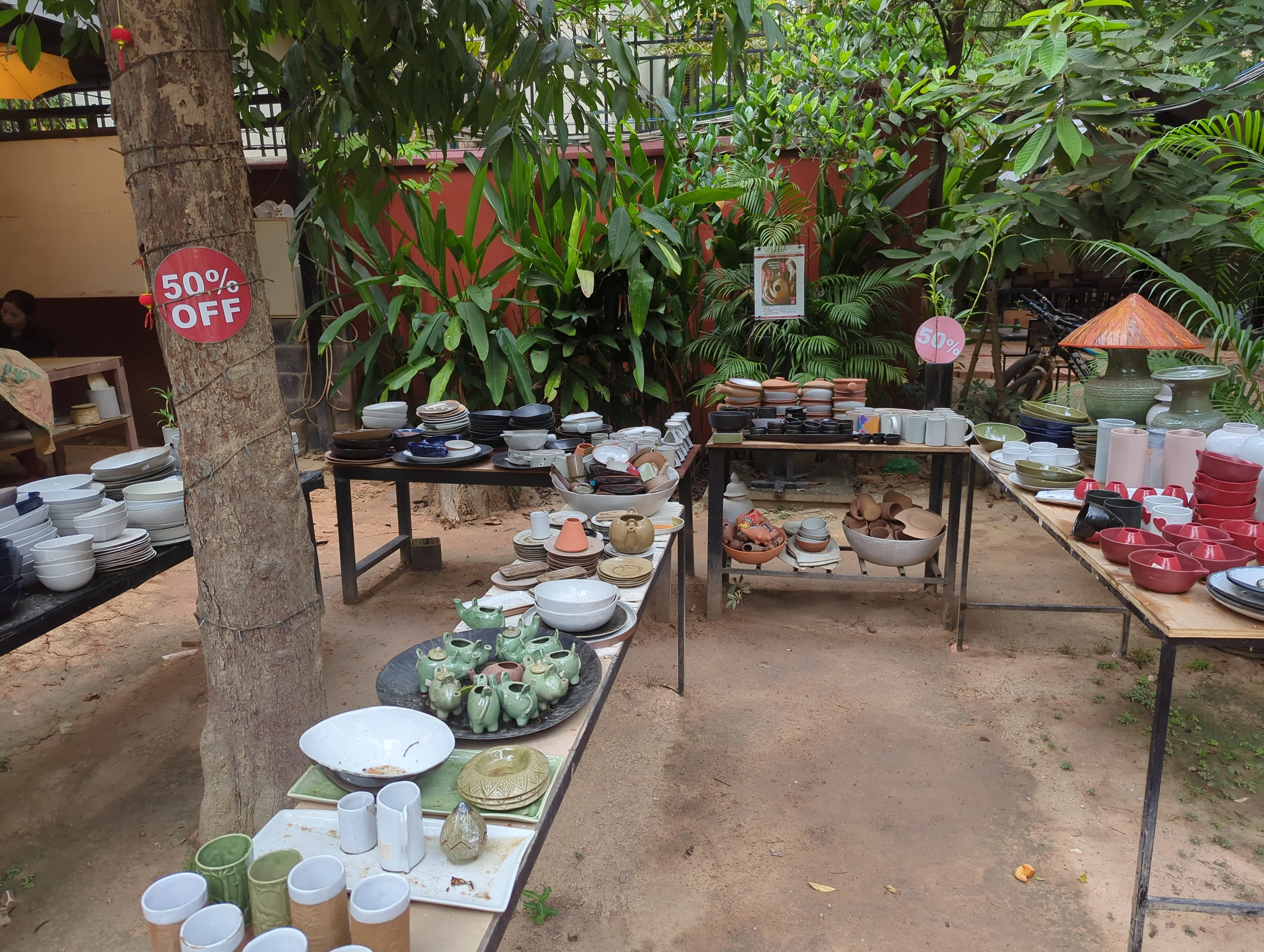 Ceramic glazing process at Khmer Ceramics Fine Art Center