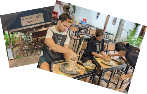 Artists of all levels get together as community to create.