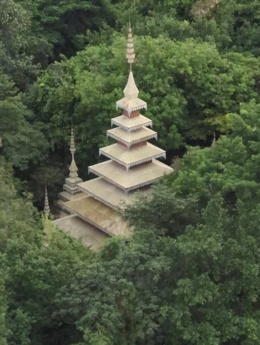 A Buddhist Stupa Seen From The Angkor Eye Ferris Wheel